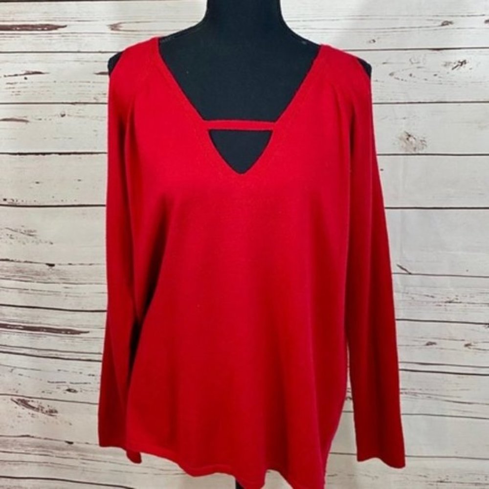 Devotion by Cyrus Red Cut-Out Sweater